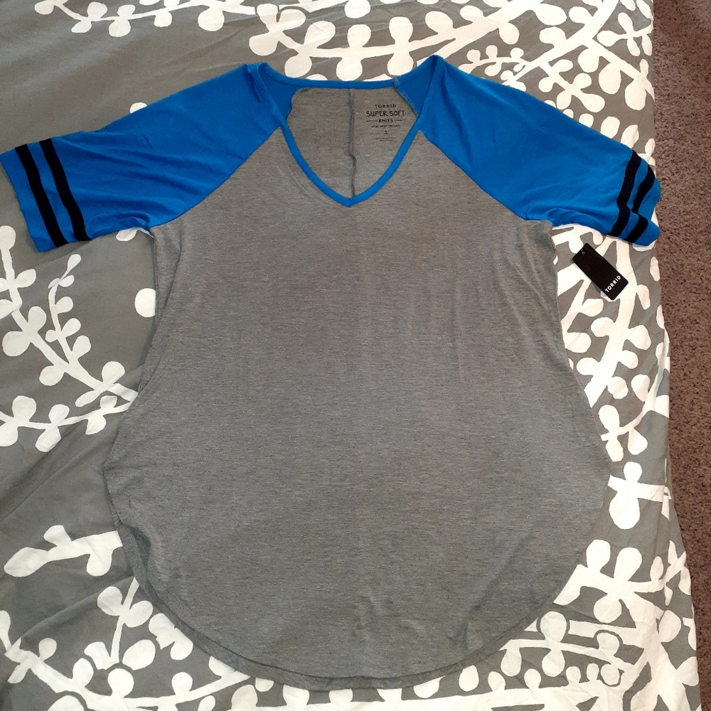 NWT Torrid Super Soft Baseball Tee.